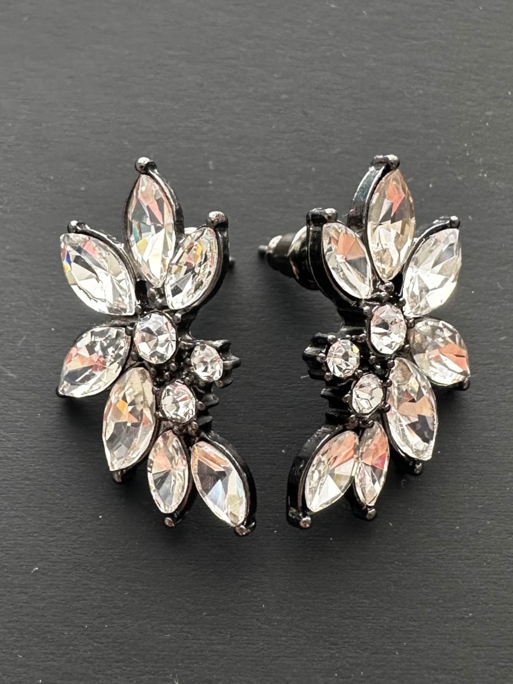 J. Crew long crystal earrings